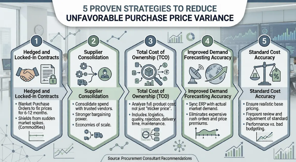 A detailed visual guide answering what is PPV showcasing 5 key strategies for reducing unfavorable variance